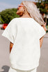 Textured Solid Loose Fit Wide Leg Pant Set
