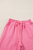 Textured Solid Loose Fit Wide Leg Pant Set