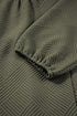 Textured Solid Quarter Zip Collar Bracelet Sleeve Mini Dress