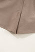Textured Solid Short Sleeve Half Zip Drawstring Romper
