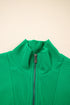 Textured Solid Short Sleeve Half Zip Drawstring Romper