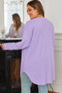 Textured Solid Waffle Knit Button Front Cardigan