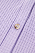 Textured Solid Waffle Knit Button Front Cardigan