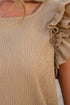 Textured Square Neck Layered Ruffle Sleeve Top