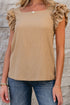 Textured Square Neck Layered Ruffle Sleeve Top