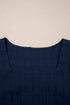 Textured Square Neck Ruffle Sleeve Smocked Short Set