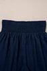 Textured Square Neck Ruffle Sleeve Smocked Short Set