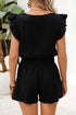 Textured Square Neck Ruffle Sleeve Smocked Short Set