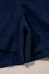 Textured Square Neck Ruffle Sleeve Smocked Short Set