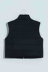 Textured Stand Neck Zip Up Padded Lined Quilted Vest
