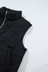 Textured Stand Neck Zip Up Padded Lined Quilted Vest