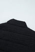 Textured Stand Neck Zip Up Padded Lined Quilted Vest