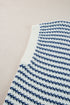 Textured Stitch Short Sleeve Striped Knit Sweater