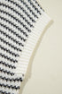 Textured Stitch Short Sleeve Striped Knit Sweater