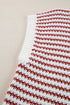 Textured Stitch Short Sleeve Striped Knit Sweater