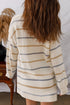 Textured Stripe Drop Shoulder Shift Sweater Dress