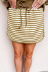 Textured Stripe Drop Shoulder Skort Two Piece Dress