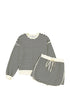Textured Stripe Drop Shoulder Skort Two Piece Dress