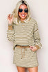 Textured Stripe Drop Shoulder Skort Two Piece Dress
