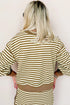 Textured Stripe Drop Shoulder Skort Two Piece Dress