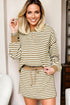 Textured Stripe Drop Shoulder Skort Two Piece Dress