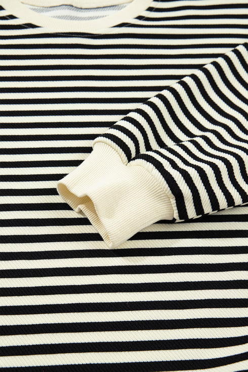 Textured Stripe Drop Shoulder Skort Two Piece Dress