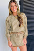 Textured Stripe Drop Shoulder Skort Two Piece Dress