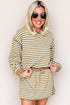Textured Stripe Drop Shoulder Skort Two Piece Dress