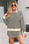 Textured Stripe Drop Shoulder Skort Two Piece Dress