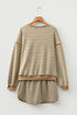 Textured Stripe Drop Shoulder Skort Two Piece Dress