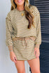 Textured Stripe Drop Shoulder Skort Two Piece Dress