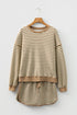 Textured Stripe Drop Shoulder Skort Two Piece Dress