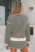 Textured Stripe Drop Shoulder Skort Two Piece Dress