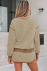 Textured Stripe Drop Shoulder Skort Two Piece Dress