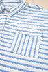 Textured Stripe Half Button Collared Long Sleeve Shirt