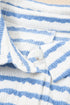 Textured Stripe Half Button Collared Long Sleeve Shirt