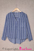Textured Stripe Long Sleeve Button Front Henley Shirt