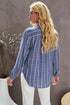 Textured Stripe Long Sleeve Button Front Henley Shirt