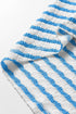 Textured Stripe Mixed Fabric Patchwork Short Sleeve Tee