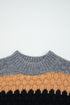 Textured Stripe Mock Neck Chunky Knit Sweater
