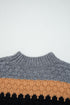 Textured Stripe Mock Neck Chunky Knit Sweater