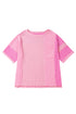 Textured Stripe Patchwork Waffle Knit T Shirt