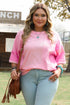 Textured Stripe Patchwork Waffle Knit T Shirt