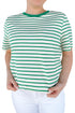 Textured Stripe Print Round Neck Tee