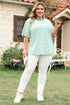 Textured Stripe Print Round Neck Tee