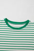 Textured Stripe Print Round Neck Tee
