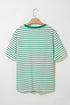 Textured Stripe Print Round Neck Tee