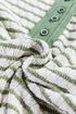 Textured Stripe Ruffle Trim Button Front Henley Top