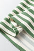 Textured Stripe Short Puff Sleeve Contrast Trim Tee