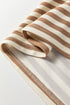Textured Stripe Short Puff Sleeve Contrast Trim Tee